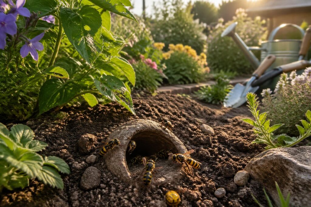 découvrez comment identifier la guêpe de terre et apprenez les astuces pour protéger efficacement votre jardin de ses nids tout en préservant l'équilibre naturel.