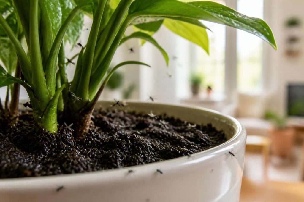 découvrez pourquoi les moucherons envahissent vos plantes d’intérieur et apprenez à les éliminer efficacement pour préserver la santé de vos fleurs.