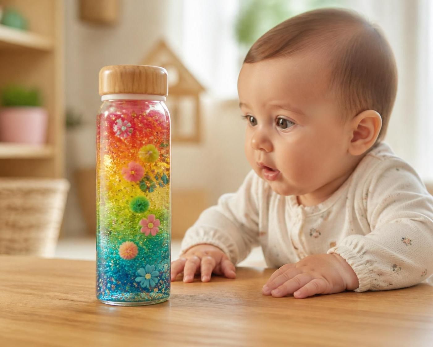 découvrez comment la bouteille sensorielle, un outil ludique et apaisant, stimule le développement de bébé tout en favorisant son bien-être à la maison.