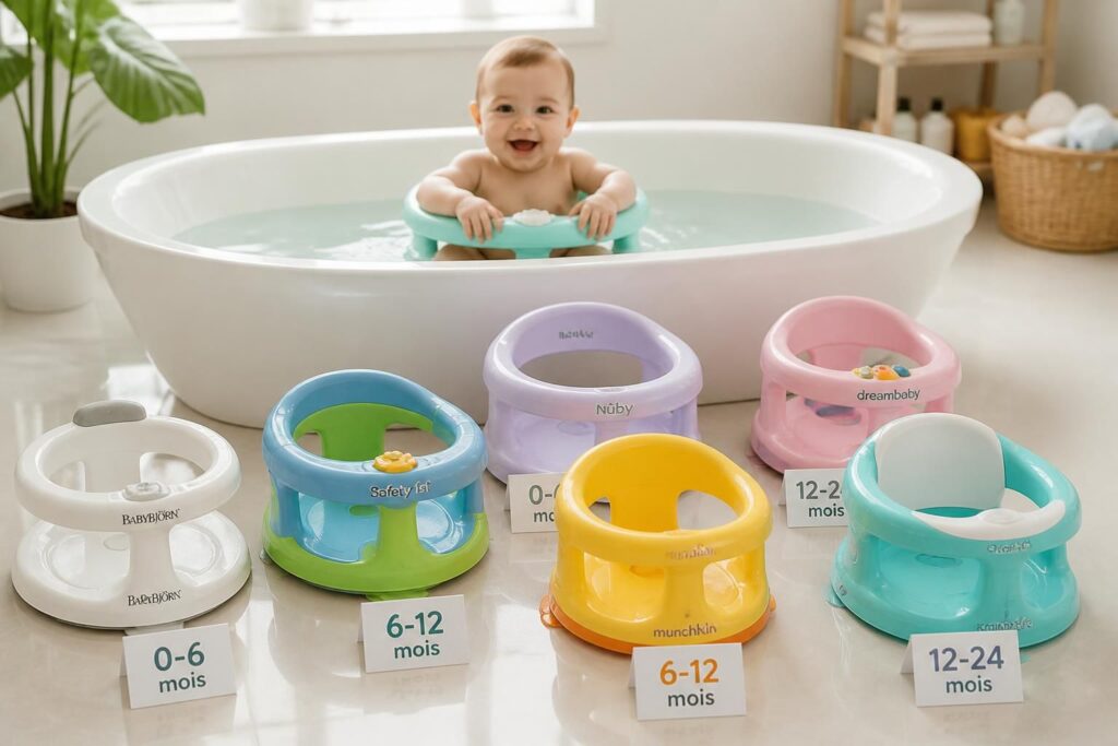 découvrez comment choisir un anneau de bain bébé adapté à l'âge de votre enfant et explorez les marques populaires pour garantir sécurité et confort pendant le bain.