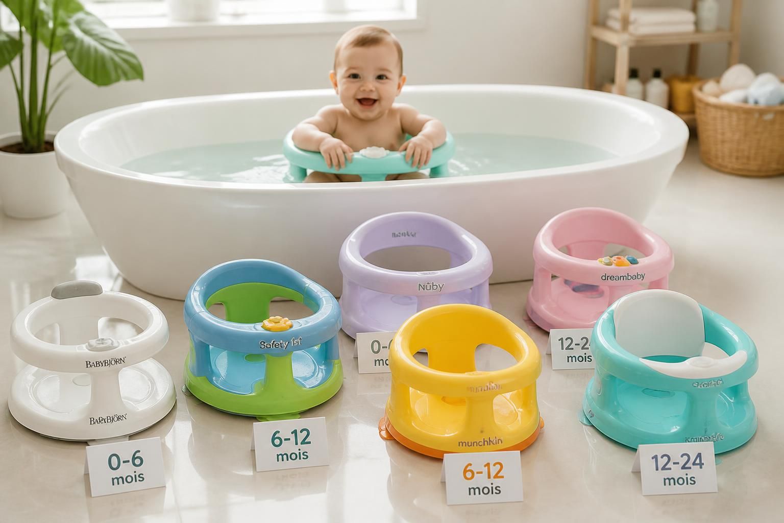 découvrez comment choisir un anneau de bain bébé adapté à l'âge de votre enfant et explorez les marques populaires pour garantir sécurité et confort pendant le bain.