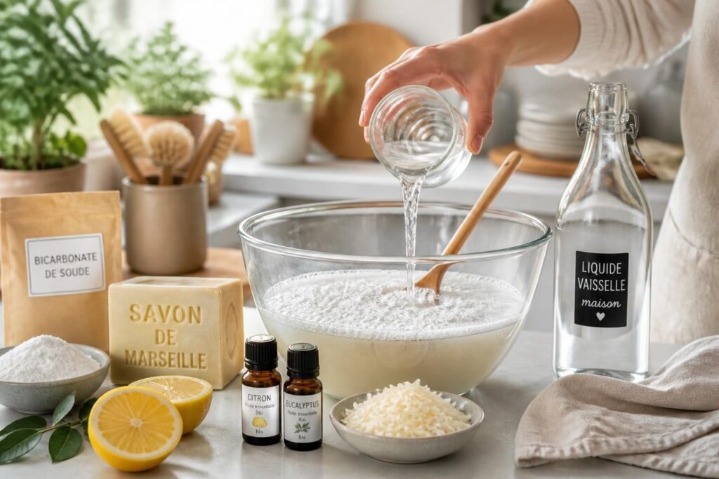 apprenez à préparer un liquide vaisselle maison efficace et écologique, simple à réaliser avec des ingrédients naturels pour un nettoyage propre et respectueux de l'environnement.