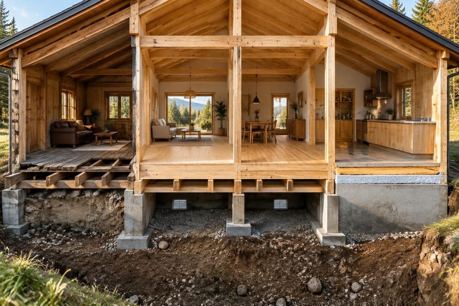 comparez les solutions de plancher pour une maison en bois : ancien ou neuf, sur vide sanitaire ou dalle béton, avec leurs avantages et critères de choix.