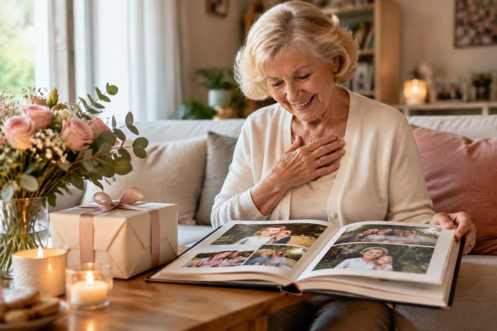 offrez à votre mamie un cadeau personnalisé pour son anniversaire dès 60 ans : une attention unique, pleine d’émotion, qui lui fera plaisir.