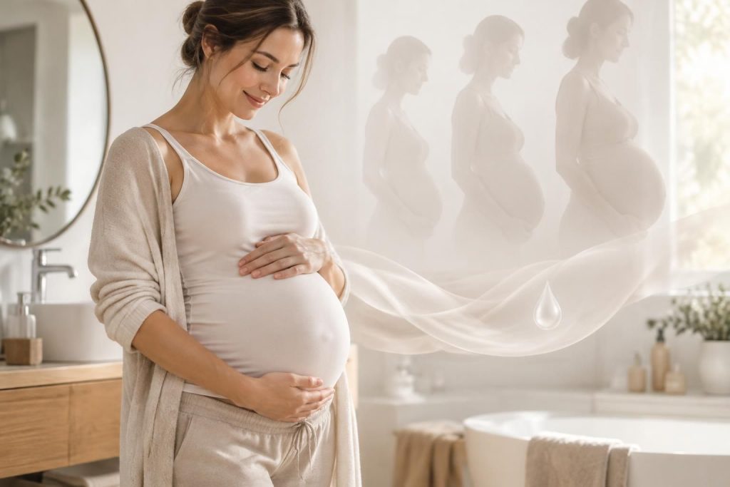 découvrez comment les pertes blanches évoluent au fil des mois de grossesse, ce qui est habituel et les signes qui doivent vous inciter à consulter.